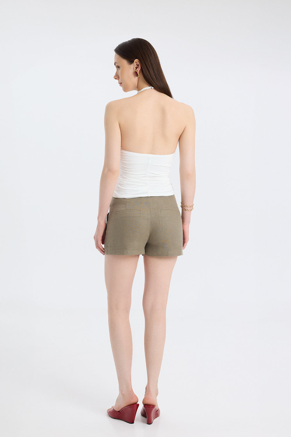Ruched High-Neck Top