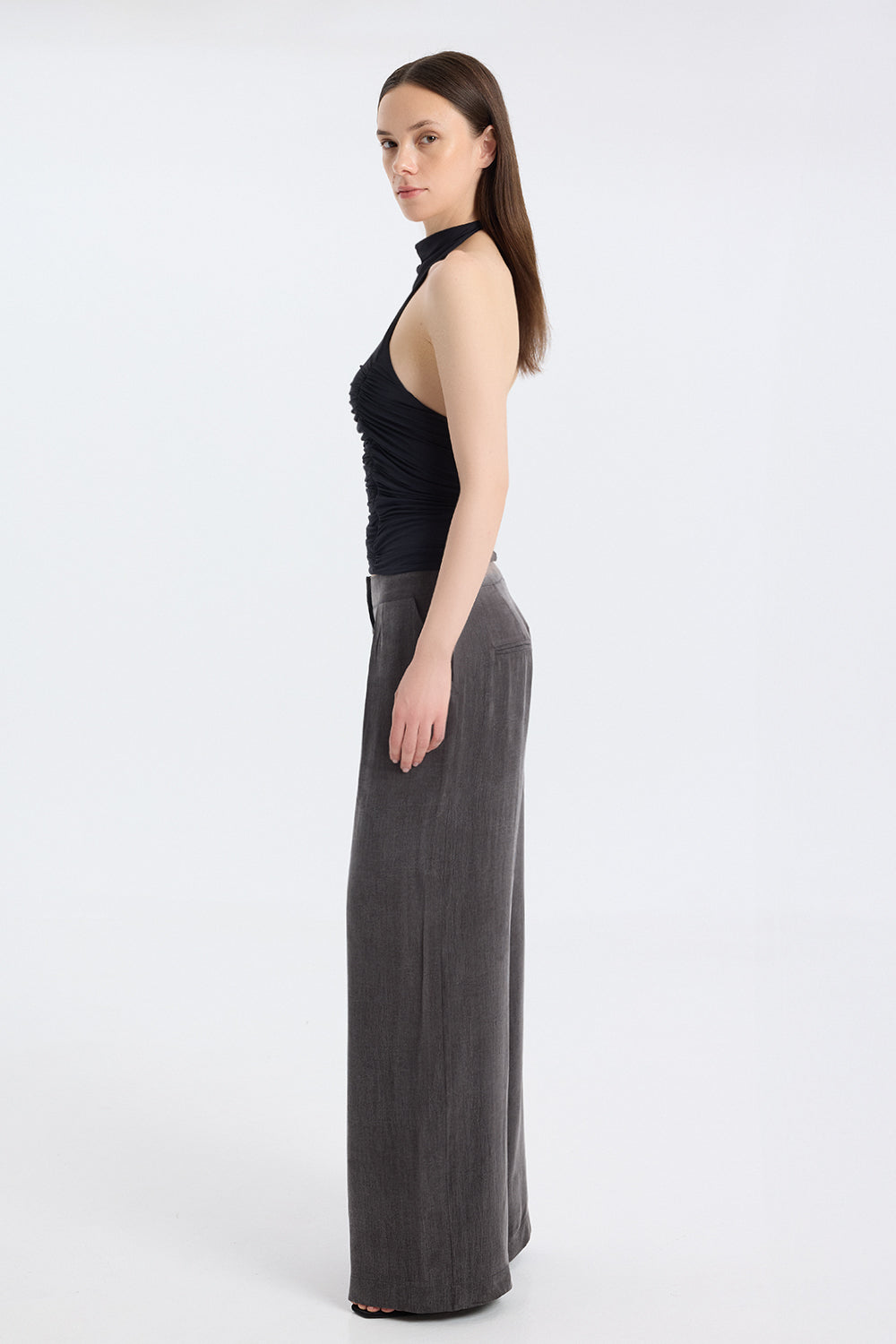 Low-Rise Fluid Trousers