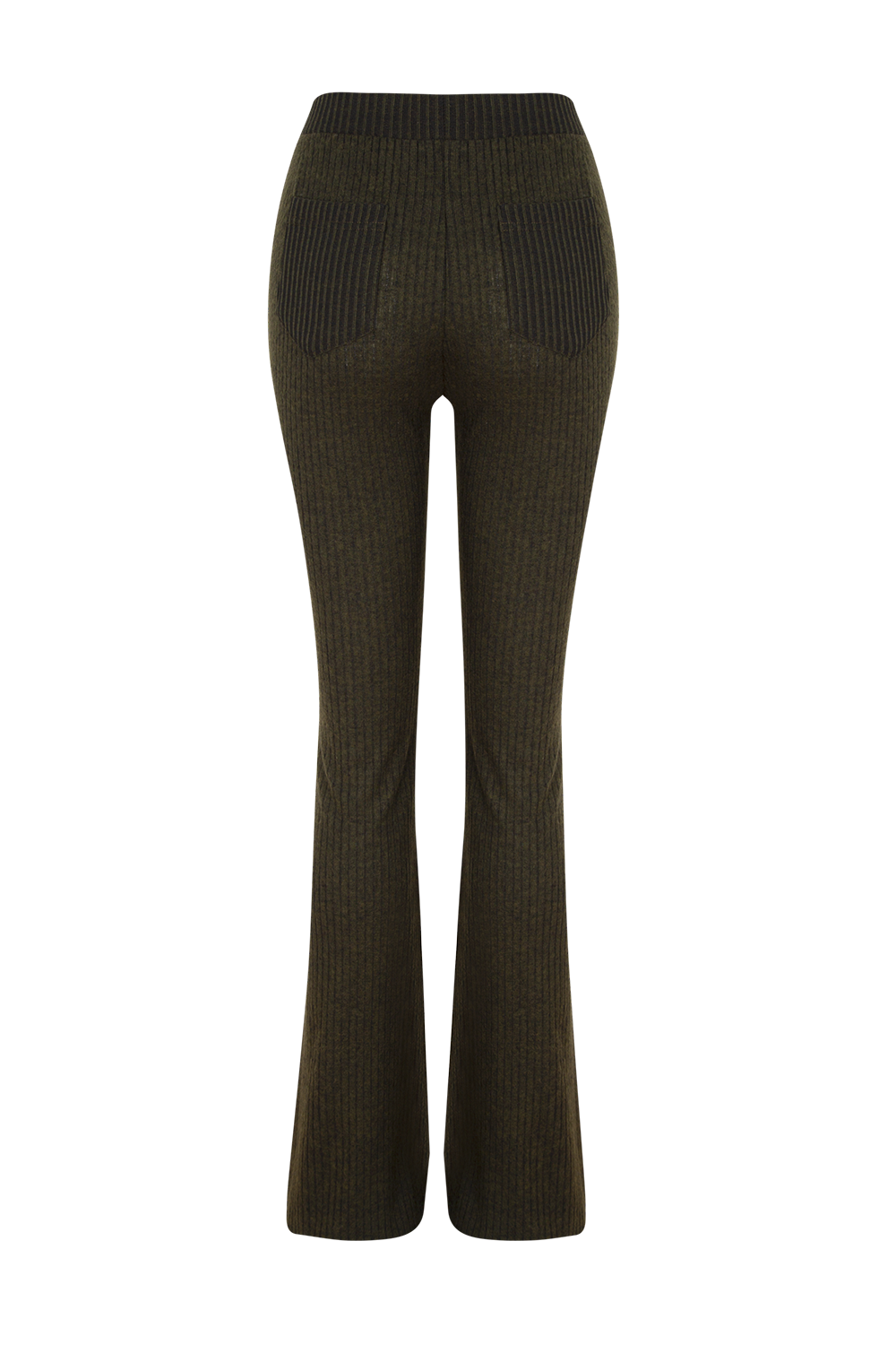 Ribbed Knit Flare Trousers