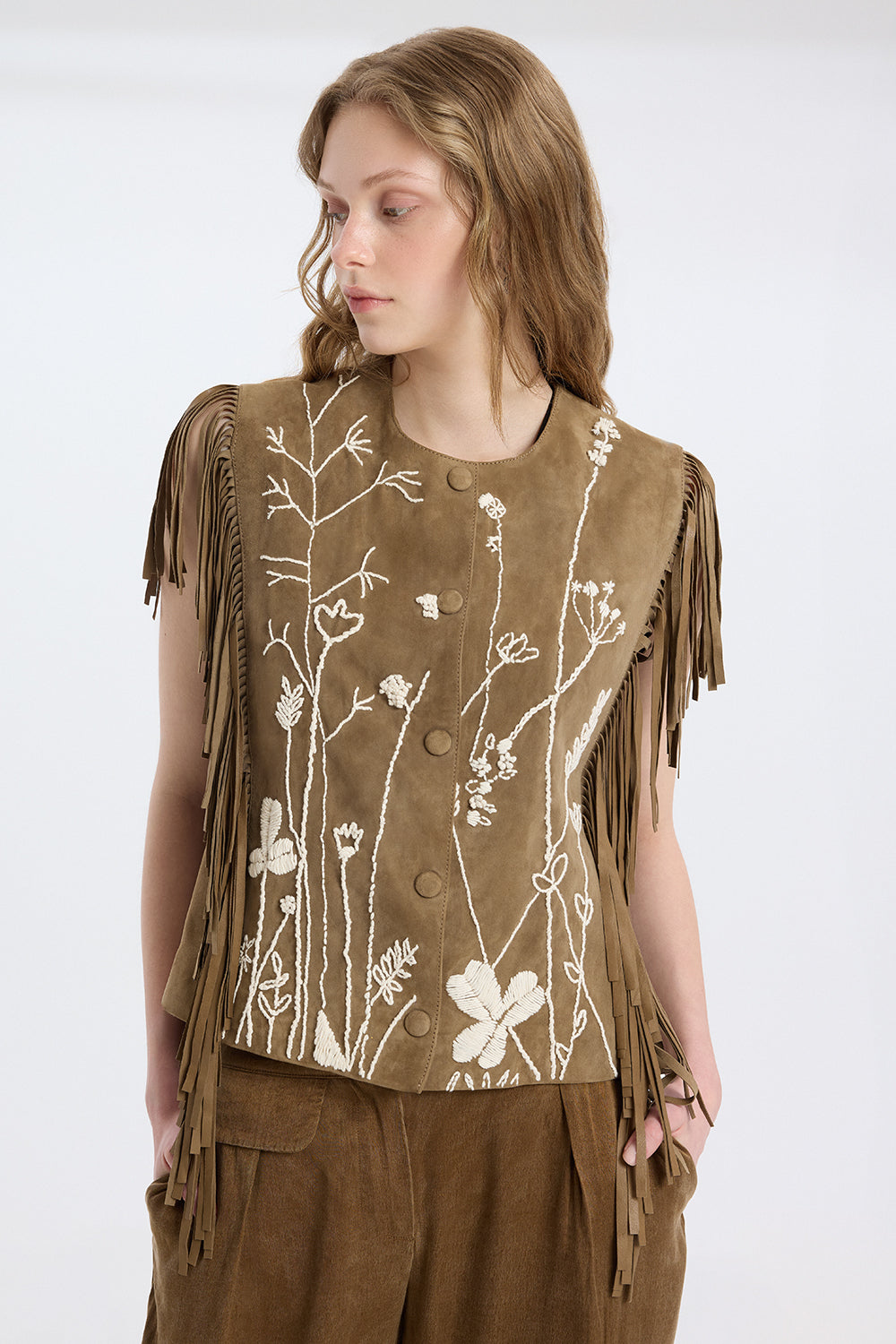 Flora Suede Vest