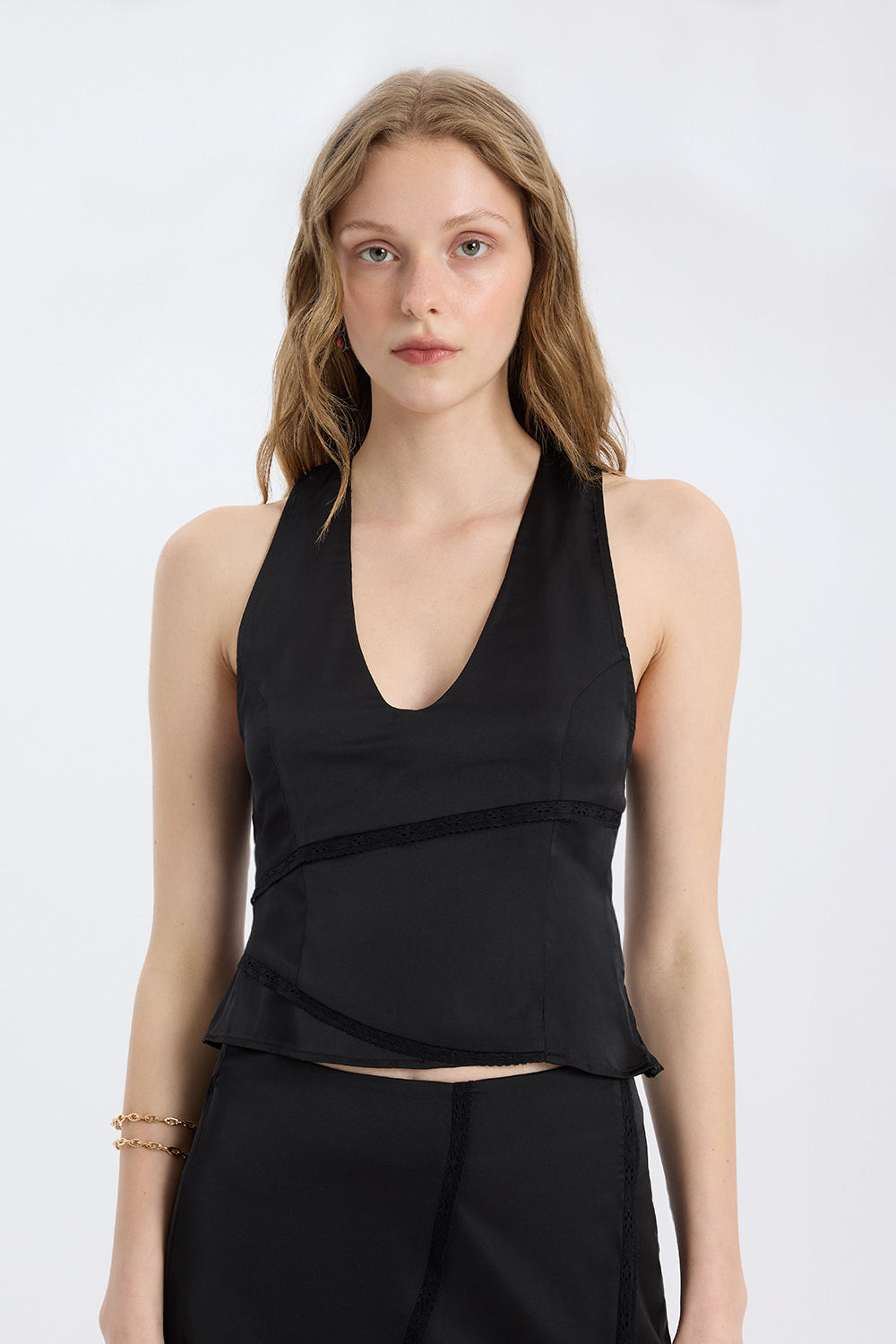 Deep-Neck Panel Top