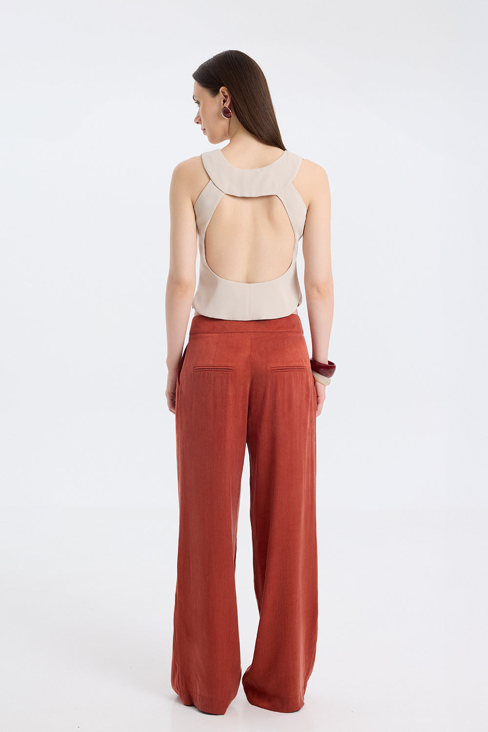 Low-Rise Fluid Trousers