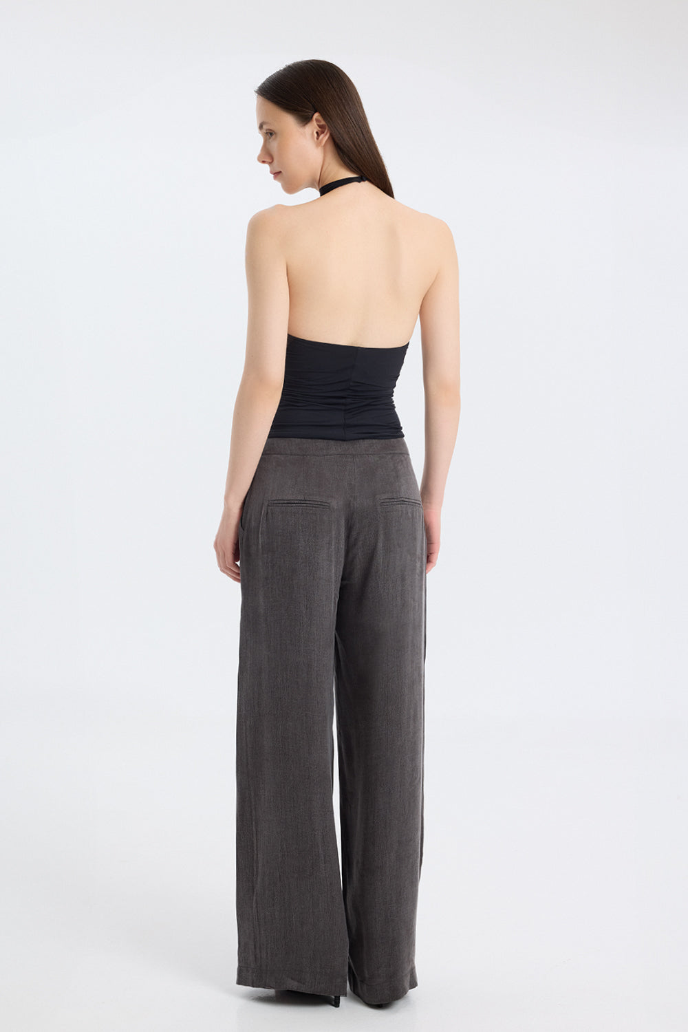 Ruched High-Neck Top