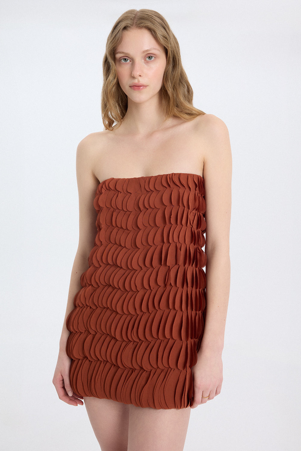 Textured Strapless Mini Dress