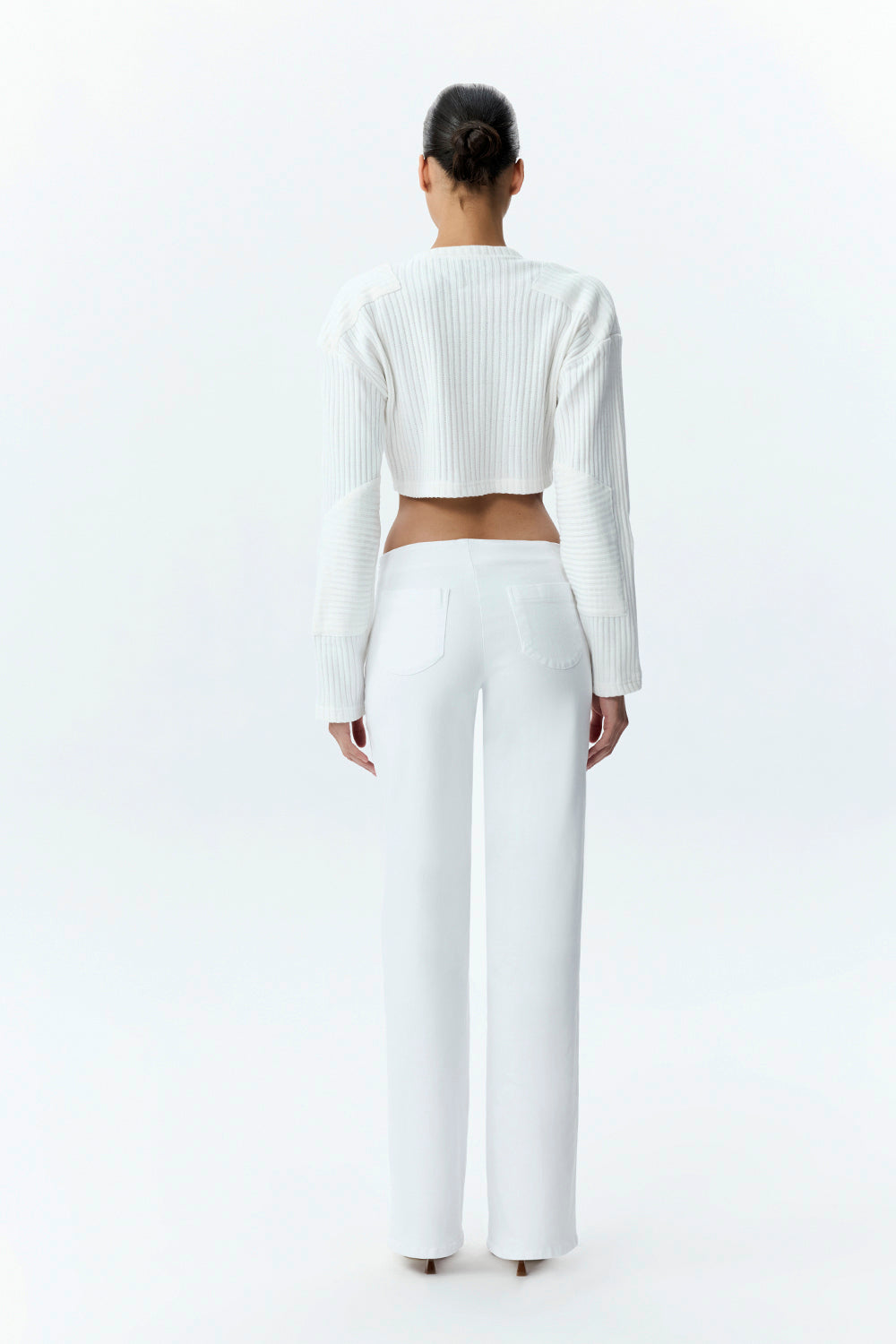 Cropped Zip Knit Cardigan