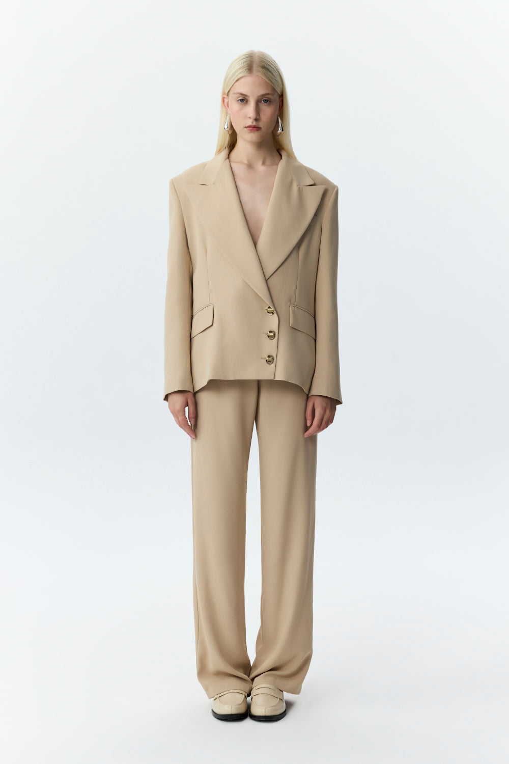 Oversized Tailored Crepe Blazer