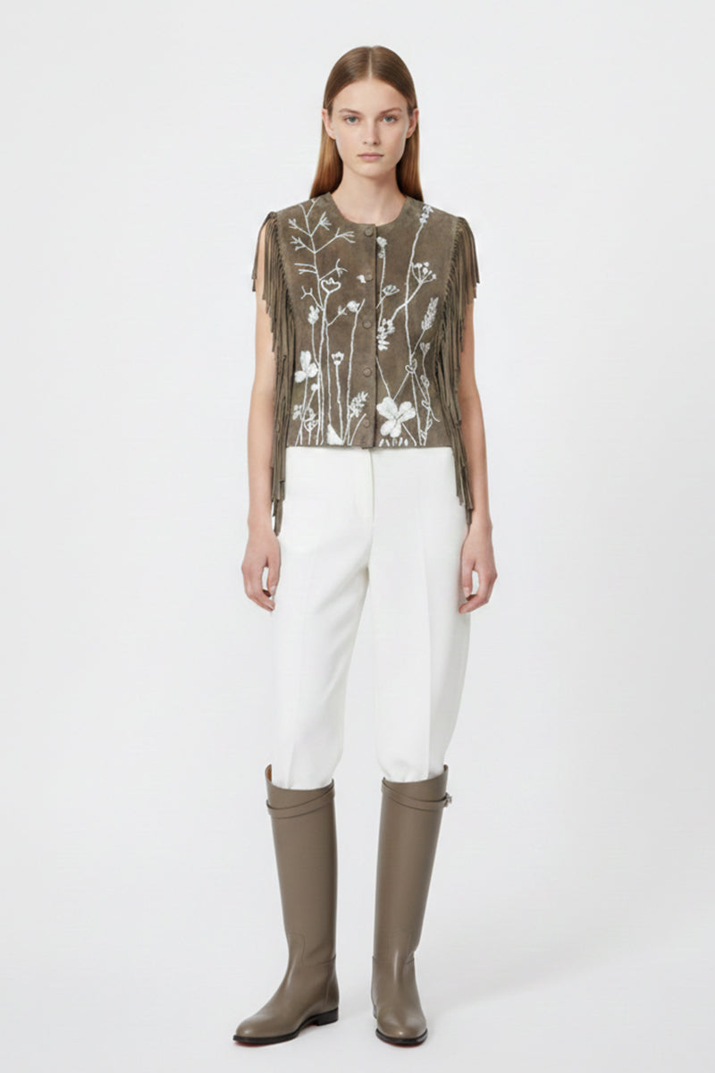Flora Suede Vest