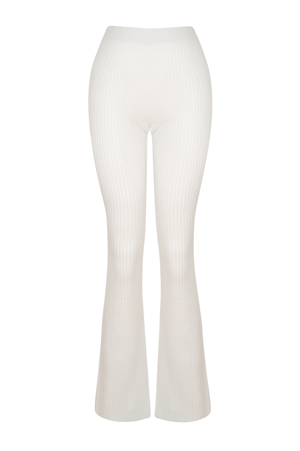 Ribbed Knit Flare Trousers