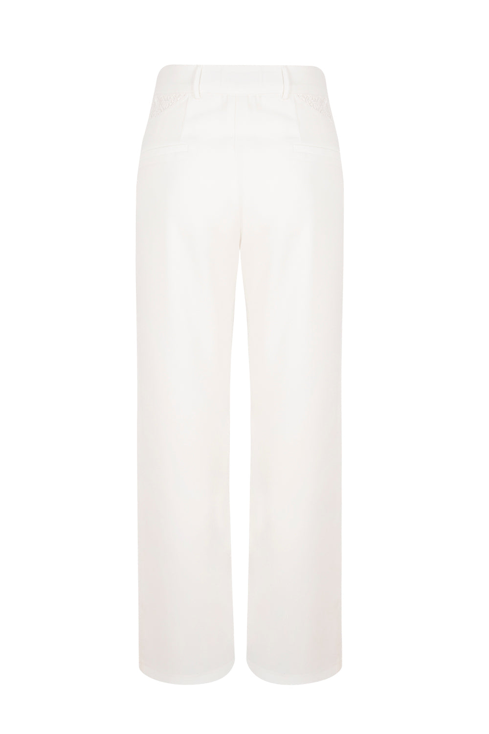 Straight Leg Trousers with Lace Insets