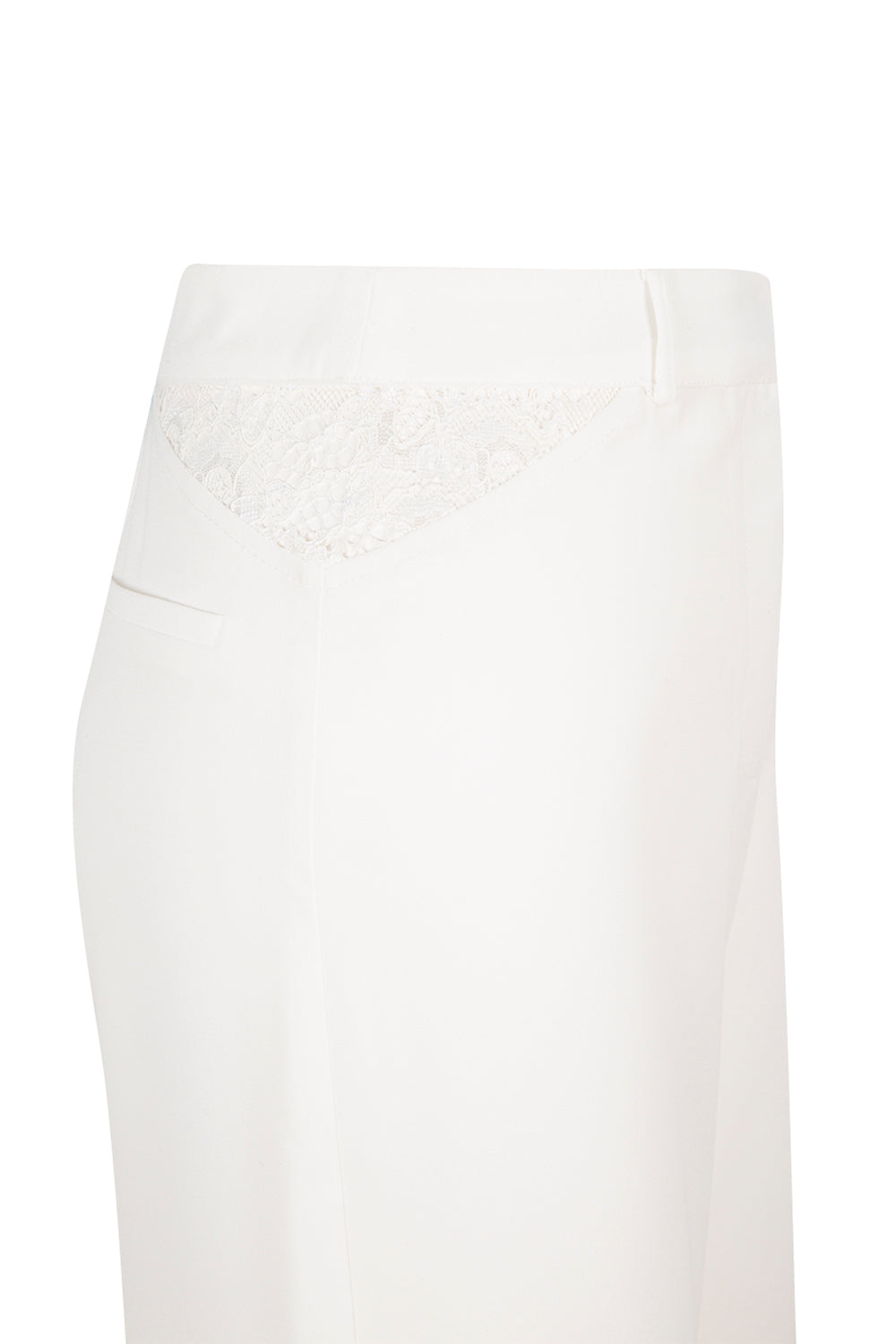 Straight Leg Trousers with Lace Insets